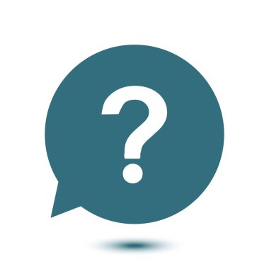 Soru işareti işareti simgesi. Yardım simgesi. SSS işareti. Düz tasarım stili. 