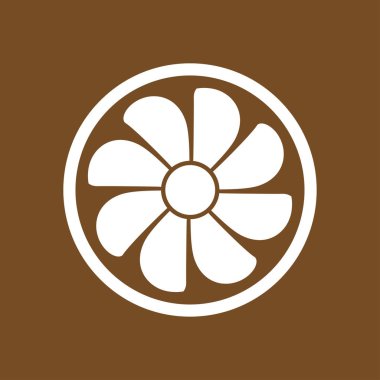 Egzoz fan simge. Vantilatör sembolü. Düz tasarım stili.