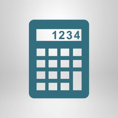 Hesap makinesi simgesi. Düz vektör renk illüstrasyonu. 