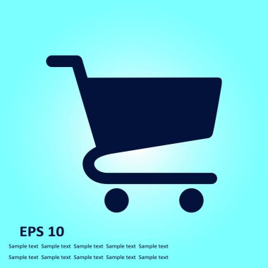 Grafik alışveriş düz simgesi. Bir ürünü Sepete Ekle.