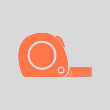 Mezura simgesi. Rulet inşaat sembolü. Boyutları ve ölçüleri. Bir kesim kartı oluşturma.