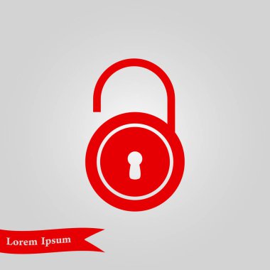 asma kilit, vektör çizim basit simgesi