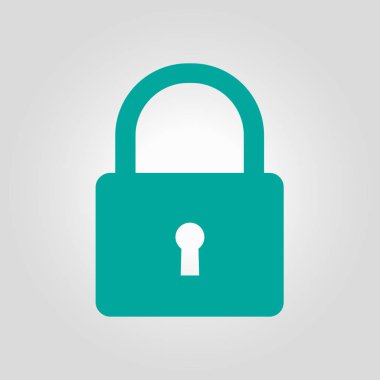 Kilit simgesi. Kullanıcı oturum açma kimlik doğrulama simgesi. Düz tasarım stili. 