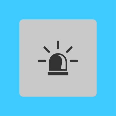 Polis tek simge. Alarm güç düğmesi. Polis seslenmek düğme.