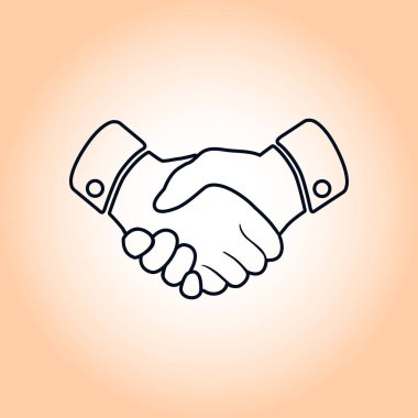 El sıkışma işareti simgesi. Başarılı iş sembolü. Düz tasarım stili.