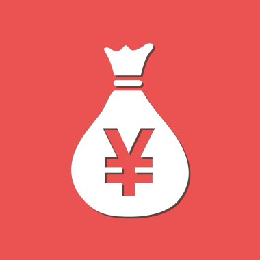 Yen Jpy para birimi konuşma balonu simgesini. Düz tasarım stili. 