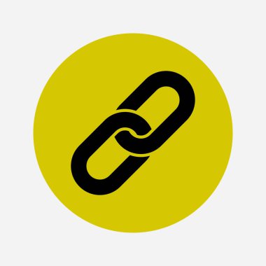 Bağlantı tek simge. Zincir bağlantı simgesi. Kaynağına bağlantı simgesi.