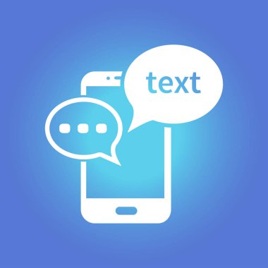 Mobil sohbet simgesi. Cep telefonu Web sohbet ve iletişim temsil eden.