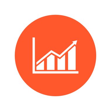 Infographic. Grafik simgesini. Büyüyen grafik erkek. Düz tasarım stili.
