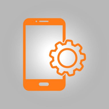 Akıllı telefon hizmetleri simgesi. Mobil kullanıcılar için destek.