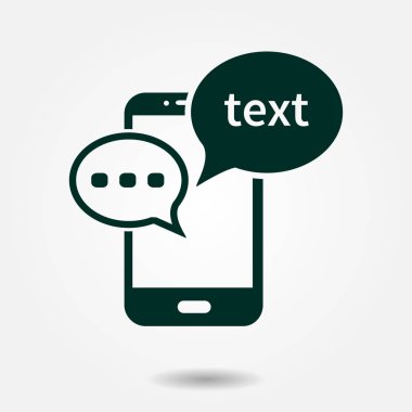 Mobil sohbet simgesi. Cep telefonu Web sohbet ve iletişim temsil eden.