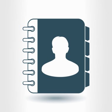 Adres defteri simge vektör. Düz tasarım stili. 