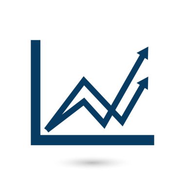 İş grafiği. Infographic. Grafik simgesini. Büyüyen grafik erkek. Düz tasarım stili.