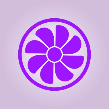 Egzoz fan simge. Vantilatör sembolü. Düz tasarım stili.