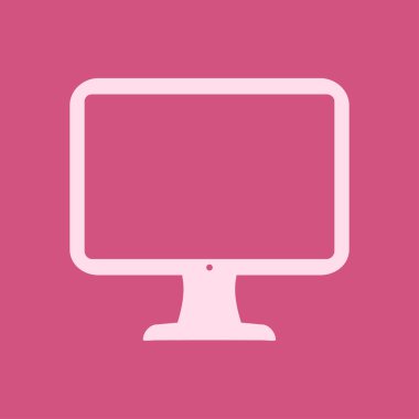 Bilgisayar ekran işareti simgesi. Düz tasarım stili.