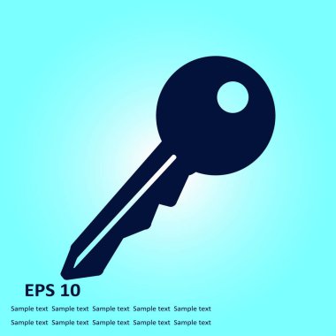 Anahtar simgesi. Kilit simgesi. Güvenlik işareti. Düz tasarım stili.