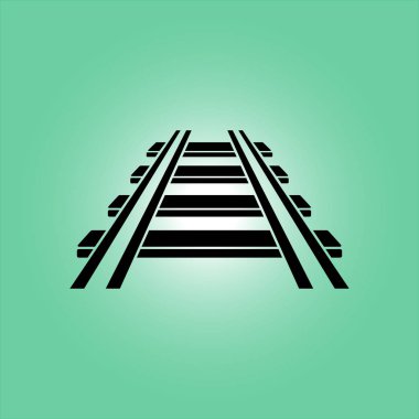 Demiryolu simgesi. İşareti tren. Parça yolu sembolü.  