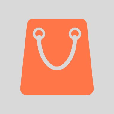 Alışveriş çantası simgesi. Butik alışveriş sembolü. Düz tasarım.