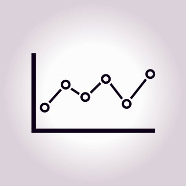 Grafik grafik simgesi. Diyagram simgesi. Düz tasarım stili.