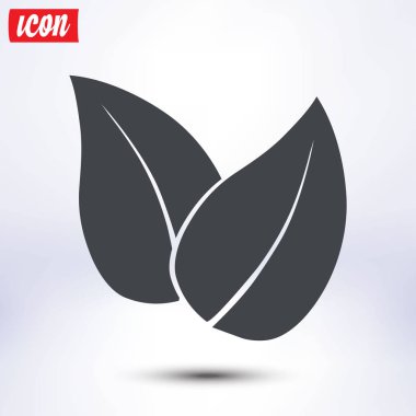 Yaprak simgesi. Taze doğal ürün simgesi. Organik ürün işareti. Düz tasarım stili.