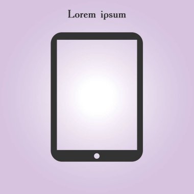 Modern dijital tablet Pc simgesi. Düz tasarım simgesi. 