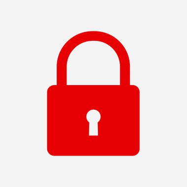 Kilit simgesi. Kullanıcı oturum açma kimlik doğrulama simgesi. Düz tasarım stili. 