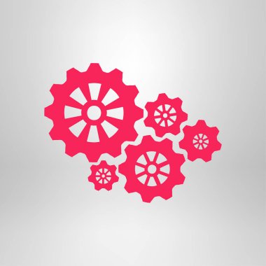 Dişlilerin simgesi. Düz stil vektör çizimi 