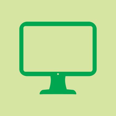 Bilgisayar ekran işareti simgesi. Düz tasarım stili.