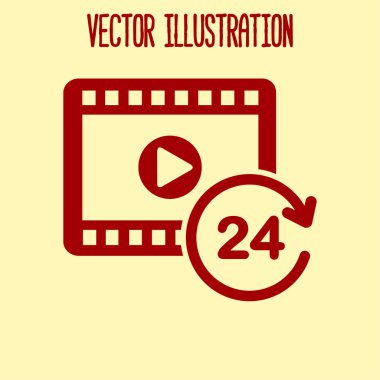 Streaming video sembolü. Film galası. Canlı video takvimi.