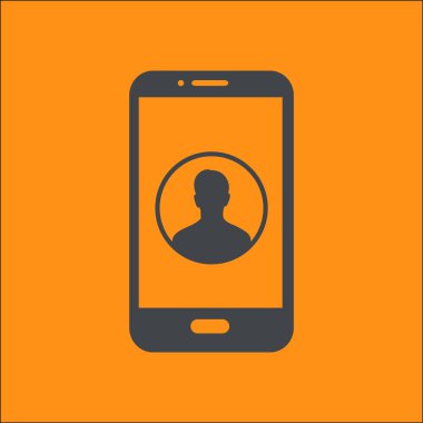 Online konferans akıllı telefon simgesi. Akıllı telefonlar ve tabletler ile sesli ve görüntülü konferans.