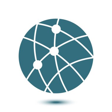 Küresel teknoloji veya sosyal ağ simge işareti simgesi.