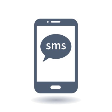 Akıllı telefon e-posta veya sms simgesi. Mobil posta işareti simgesi.