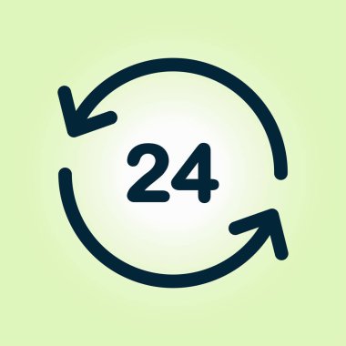 Saat saat etrafında bir gün simgesini açın. Rozet-saat çalışma süresi.