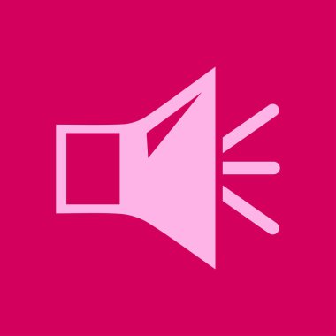 Hoparlör simgesi. Hoparlör ses işareti simgesi. Sembol ses. Düz tasarım stili. 