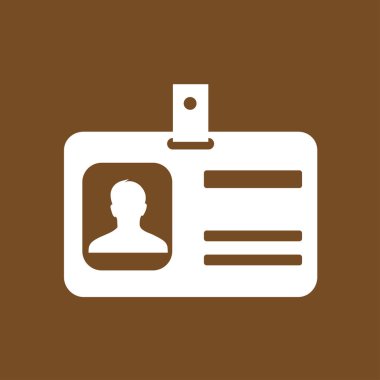 Kimlik kartı simgesi. Konferans katılımcı rozeti. Düz tasarım stili. 