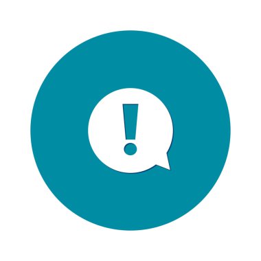 Ünlem işareti. Tehlike uyarı sembolü. Düz tasarım stili. Vektör.