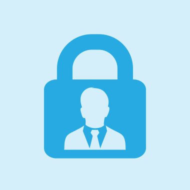 Kullanıcı oturum açma kimlik doğrulama simgesi. Düz tasarım stili.