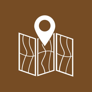 harita ve PIN, vektör çizim basit simgesi