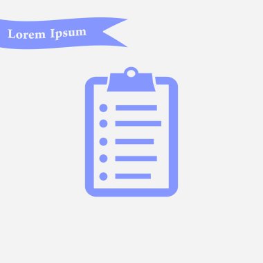 Listesi vektör simgesini denetleyin. Alışveriş listesi simgesi. Düz tasarım stili.