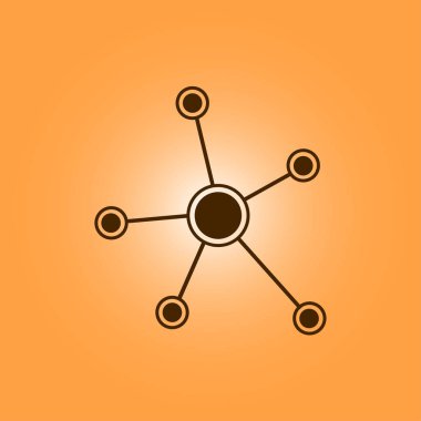 Sosyal ağ tek simge. Küresel teknoloji. İş sosyal bağlantıları ağ.