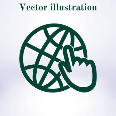 Küre simgesi. Düz tasarım stili dünya vektör simgeler.