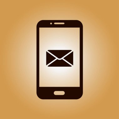 Akıllı telefon e-posta veya sms simgesi. Mobil posta işareti simgesi.