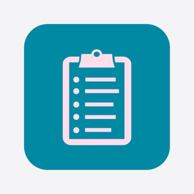 Listesi vektör simgesini denetleyin. Alışveriş listesi simgesi. Düz tasarım stili.