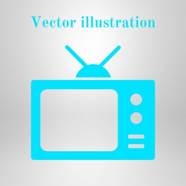 TV simgesi. Düz tasarım stili. Simge kitle iletişim araçları.  