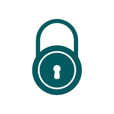 Kilit simgesi. Düz tasarım stili. Kullanıcı erişimi.