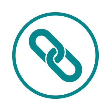 Bağlantı tek simge. Zincir bağlantı simgesi. Kaynağına bağlantı simgesi.