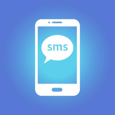 Akıllı telefon e-posta veya sms simgesi. Mobil posta işareti simgesi.
