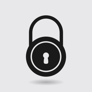 Kilit simgesi. Düz tasarım stili. Kullanıcı erişimi.