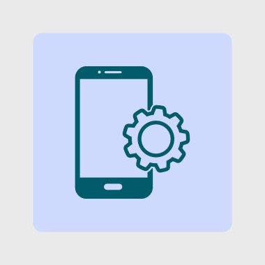 Akıllı telefon hizmetleri simgesi. Mobil kullanıcılar için destek.