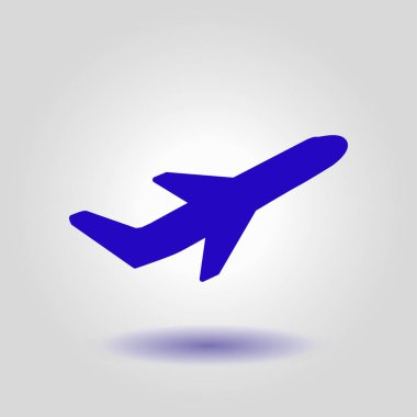 Uçak uçuş biletleri hava sinek seyahat kalkış siluet öğesi. Uçak sembolü. Seyahat etmek simge. Düz tasarım. 